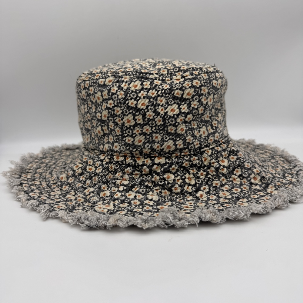 Natural Life Sun Hat Daisy Floral Wide Brim Boho Summer Fringe Floppy Beach